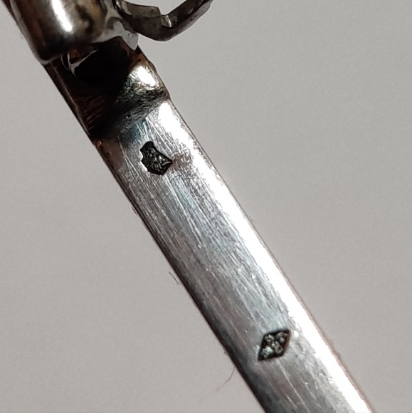 Antique Edwardian French Bar Pin Sterling Silver - Picture 13 of 14